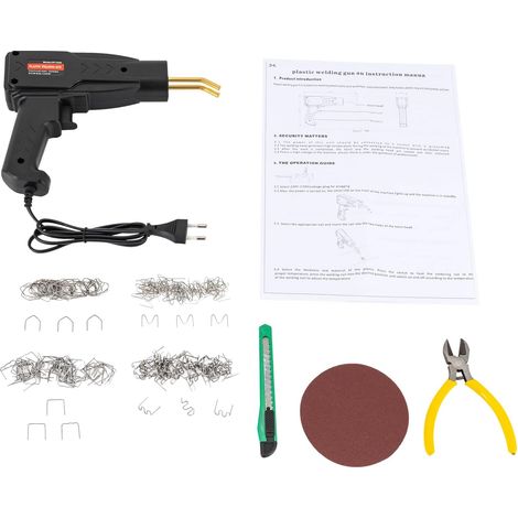 Equipo de soldadura de plástico de 220 V, equipo de soldadura de plástico, equipo de pistola de soldadura, herramienta tipo espátula para reparar parachoques de automóviles/motocicletas (negro)