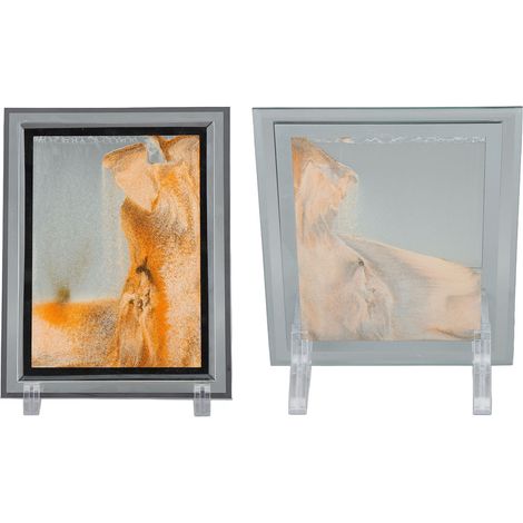 Tableau de sable mouvant, décoration artistique, art de sable liquide, image animée, décoration de bureau relaxante et apaisante, jaune (1/5)