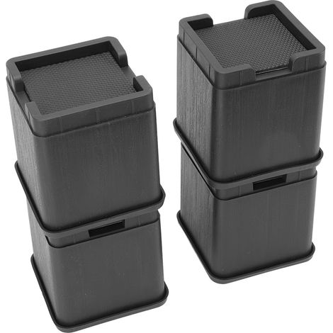 Ensemble de 4 rehausseurs de meubles multifonctionnels empilables pour canapé, table, fauteuil et lit, avec base adhésive double face. (1/5)