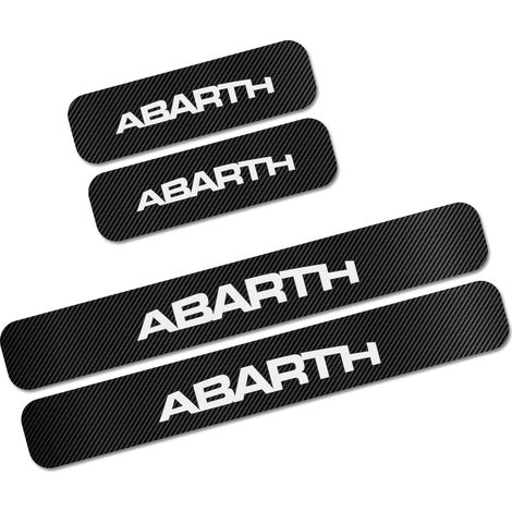 (Inscription blanche,pour ABARTH) Autocollants de seuil de porte pour Fiat 500 Panda Punto Tipo Abarth - Protection en fibre de carbone - Accessoires auto (1/3)
