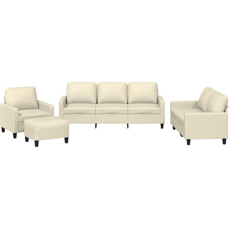 Maison Exclusive - Set di Divani 4 pz con Cuscini crema in Similpelle