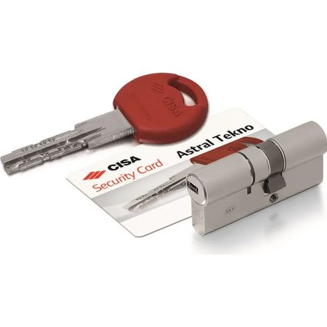 CILINDRO CISA ASTRAL TEKNO PRO E TESSERA DI PROPRIETA LUNGHEZZA 105 MM ( A:55 MM - B:50 MM )