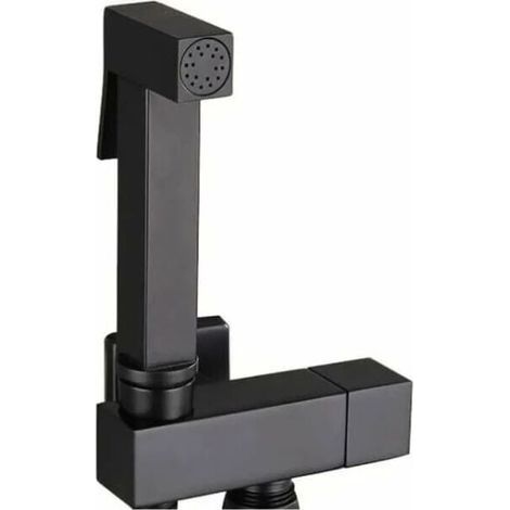 Kit Douchette WC, Noir Pulvérisateur de Bidet à Main en Laiton Bidet Pulvérisateur Mural Douchette WC Kit Complet pour Nettoyage Salle de Bain, Hygiène Personnelle, G1/2 (1/4)