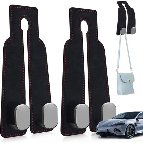 Juego de 2 ganchos para reposacabezas de coche - Gancho doble para el respaldo del asiento - Accesorios de organización - Para bolsos y carteras (1/5)