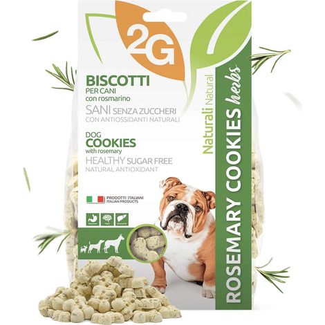 Biscotti per cani ROSEMARY COOKIES al rosmarino deporativo, tonico e stimolante ricchi di vitamine 350 g