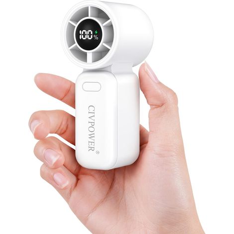 Mini ventilateur portable : ventilateur de voyage personnel rechargeable par USB – Ventilateur de refroidissement turbo 100 vitesses – Taille de poche 12 h max – Cordon de séchage pour cils (1/5)