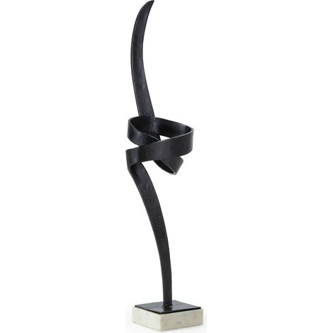 Sculpture 30x35x131 Métal Bronze noirâtre/Marbre blanc (1/3)