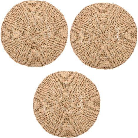 3 Pièces Coussin De Futon en Paille Coussin D'Assise De Siège Oreiller De Traditionnel pour La Maison Tapis Fait Main Oreiller (1/5)