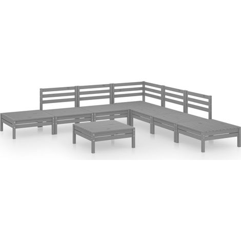 Maison Exclusive - Juego de muebles de jardín 8 piezas madera mac (1/5)