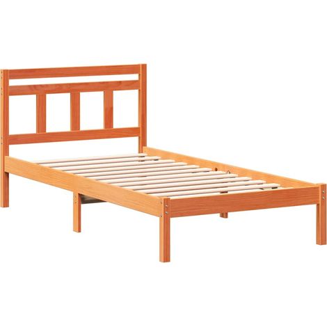 Estructura de cama Marrón 100 x 200 cm Madera de pino macizo vidaXL (1/5)