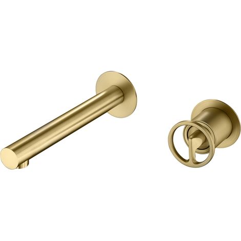 Rubinetto da lavabo incassato con monocomando  Modello OLIMPO  Colore oro finitura oro spazzolato [IMEX®]