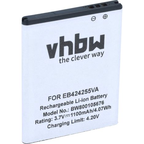 vhbw Akku kompatibel mit Samsung Trender SPH-M380, Tocco Lite 2, Vice SCH-R561 Handy Smartphone Telefon (1100 mAh, 3,7 V, Li-Ion) (1/5)