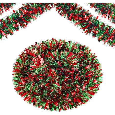 Ghirlanda Abete Artificiale Decorazione Natalizia 10 m Rosso (1/5)