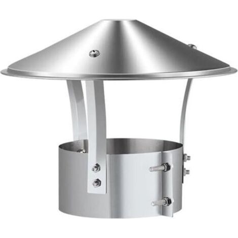 Chapeau de cheminée, échappement en acier inoxydable, tuyau d'échappement, cheminée extérieure (argent brillant),200mm