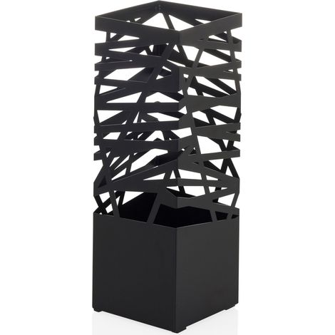 Regenschirmständer / Schirmständer PLUVARIS quadratisch Stahl schwarz hjh LIVING (1/5)