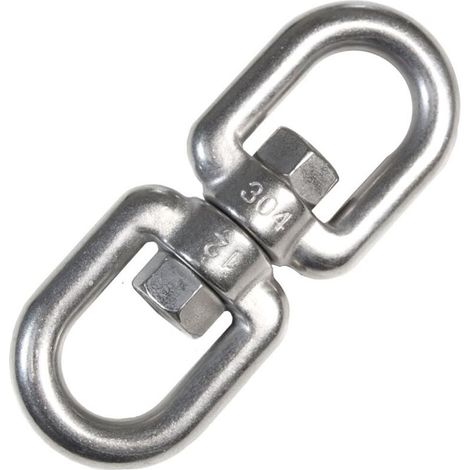 Drehbarer Edelstahlkorb 10x125mm mit 2 drehbaren Edelstahlringen zum Aufhängen von Sitzen, max. 420 kg (1/5)