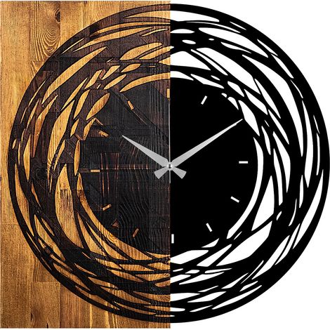 Reloj de pared de madera, decoración natural. Clock Light Nuez Negro (1/5)