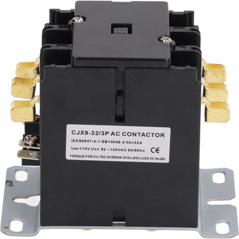 Contacteur de climatiseur, contacts en alliage d'argent à 30 %, 32 A, contacteur CA tripolaire, adapté aux applications d'alimentation électrique de 110 V. (1/5)