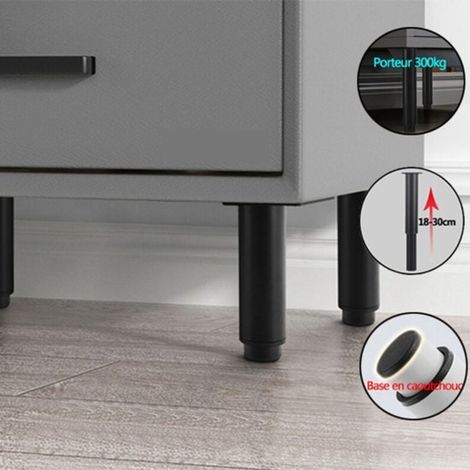 Piedini regolabili per mobili, piedini per struttura letto 18-30 cm, regolabili, gambe girevoli per divano, mobili, armadi, tavoli, letti e strutture a doghe, gambe per letto (1/5)