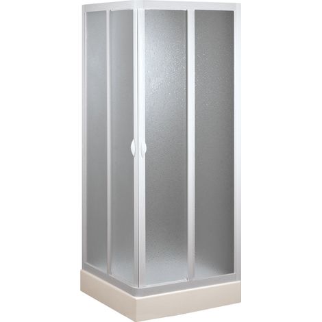 Box doccia angolare con profili in PVC e vetro acrilico (1/4)