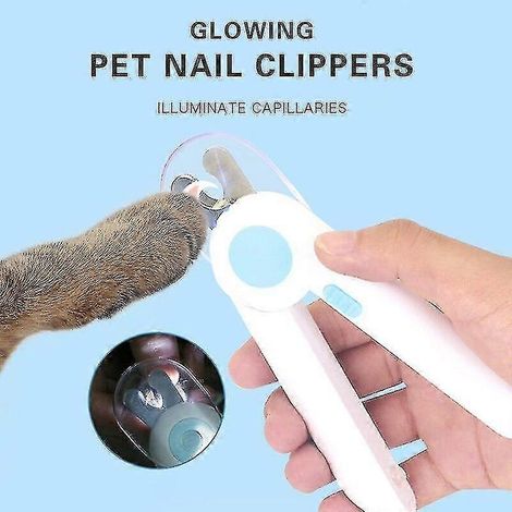 Coupe-ongles pour animaux, coupe-ongles pour chiens et chats avec lumière LED (bleue) (1/5)