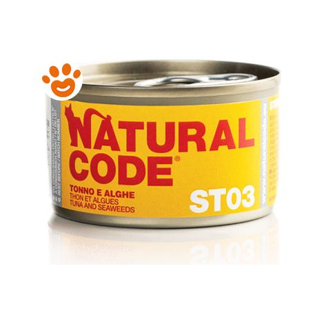 Natural Code ST03 Cat Adult Sterilizzato al Tonno e Alghe  - Natural Code ST03 Cat Adult Sterilizzato al Tonno e Alghe - Lattina Da 85 Gr