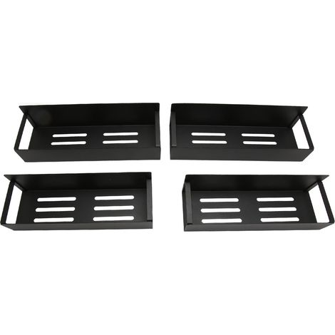 Lot de 4 étagères à épices magnétiques, mobiles et robustes, en métal noir simple, pour le réfrigérateur et la cuisine. (1/5)