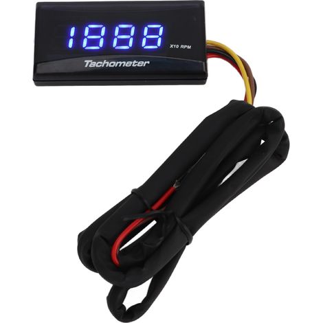 Compte-tours pour moto, écran LCD ultra-fin 12 V CC, étanche, rétroéclairage bleu modifié (1/5)