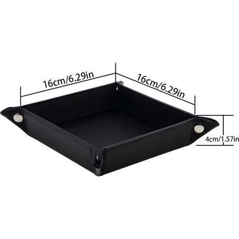 Ablagefach aus Leder, Schmuckablage, Schreibtisch-Organizer, Uhrenbox aus PU-Leder, Münzfach, Schlüsselablage (1/4)