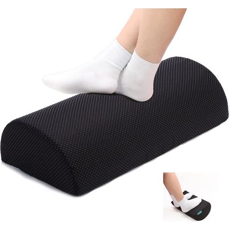Poggiapiedi ergonomico da posizionare sotto la scrivania: in schiuma ad alta densità, regolabile in altezza, per migliorare la postura e ridurre lo stress sul lavoro.