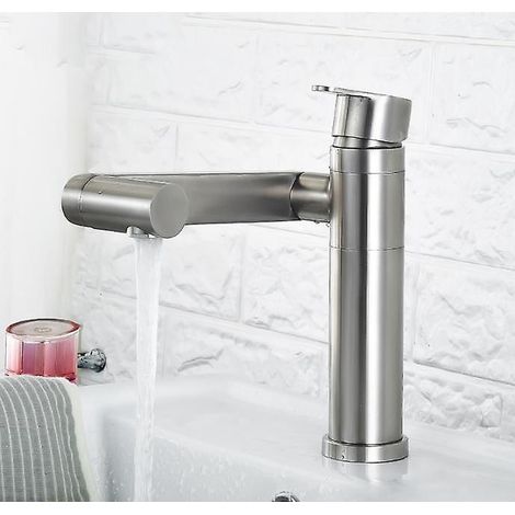 robinet De Lavabo Encastr Entirement En Cuivre, Robinet Dissimul Chaud Et Froid, Gris Pistolet (1/5)