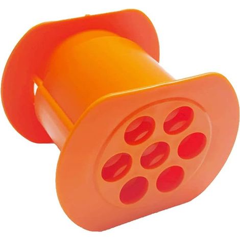 1 Presse à saucisses, 7 trous, ABS alimentaire, orange, pour barbecue et cuisine maison (1/4)