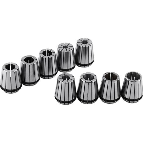 Satz mit 9 ER32 2-20 mm Spannzangen für CNC-Fräsen, Drehen und Gravieren, gehärteter Stahl (1/5)