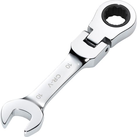 Draper 10MM STUBBY FLEX RACT. SPANNER 27965 27965 HI-TORQ® Metric Stubby Flexible Head Ratchet Combination Spanner