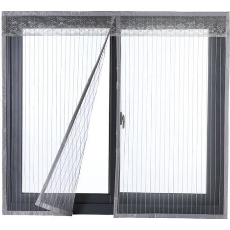 Moustiquaire de Porte Ou Fenetre Magnetique Rideau Moustiquaire De Porte Avec Aimants Gris 120x130cm FDC (1/4)