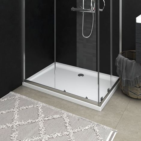 Receveur de douche Bac de douche antidérapant extra plat rectangulaire ABS Blanc 70x100 cm BXZ1408 (1/5)