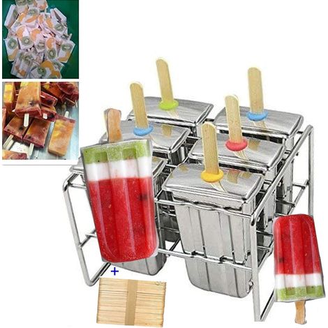 Appareil à glaces en acier inoxydable, 6 moules sans BPA