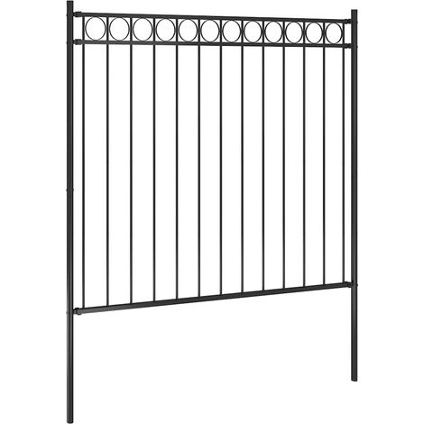 Clôture de jardin Acier 1,7x1,5 m Noir CFW50744 (1/4)