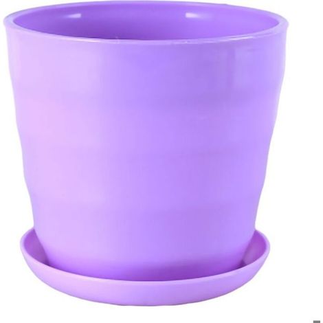 Flower Pot - Violet - Modern - Round - 19 cm Diameter - 17 cm Height (1/5)