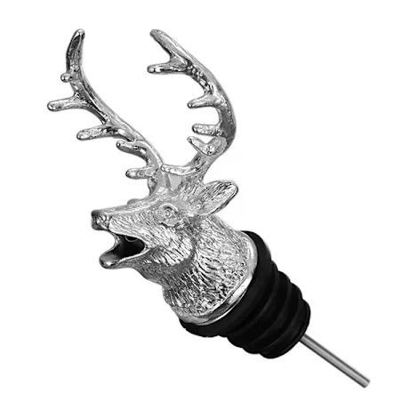 Bouteille en alliage de zinc avec bec verseur à motif animal, 1 bouchon en silicone avec bec verseur en forme de tête de cerf-AquaForge (1/5)