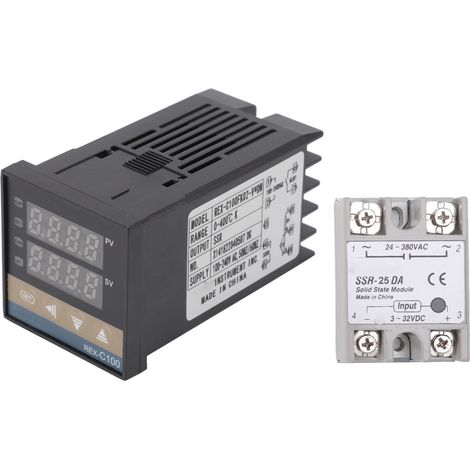 Kit thermostat numérique PID étanche haute précision à réponse rapide professionnel REX C100, contrôleur de température pour exploitation agricole 25 A (1/5)