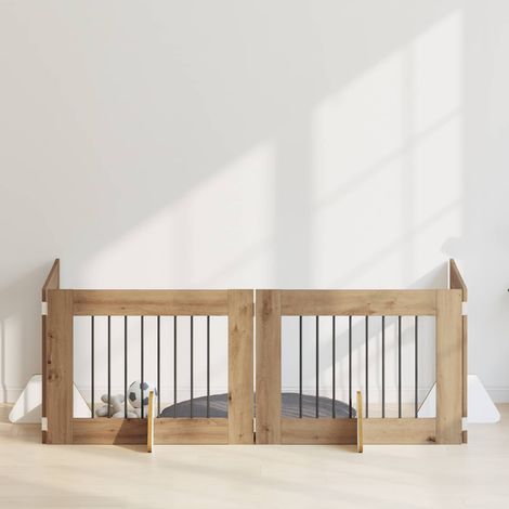vidaXL Porte de chien pliable avec supports 4 pcs Chêne artisanal