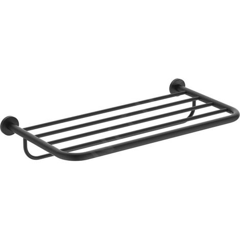 Ideal Standard IOM - Tablette avec porte-serviettes, longueur 57 cm, noir soyeux A9106XG (1/4)