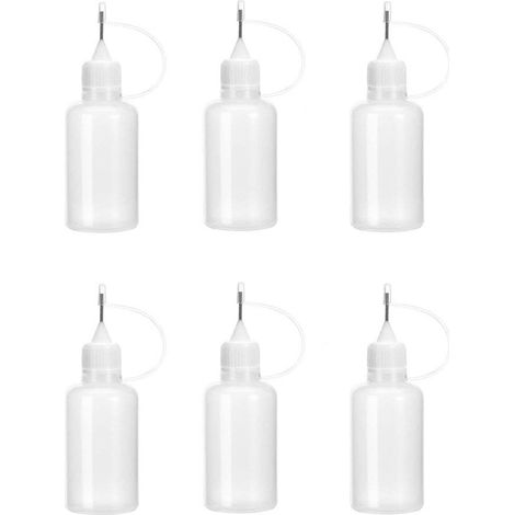 Set mit 6 x 30ml Klebstofffläschchen mit Nadelspitze für Bastelarbeiten (Quilling) - Bastelwerkzeug (Papier, Papier) (1/4)