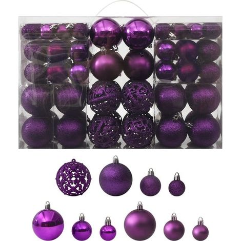 Weihnachtskugel-Set 100-tlg. Lila