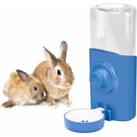 BUNTHAUS 600 ml suspendu lapin fontaine d'eau automatique lapin fontaine d'eau suspendu fontaine d'eau chat Hamster lapin bleu (1/5)