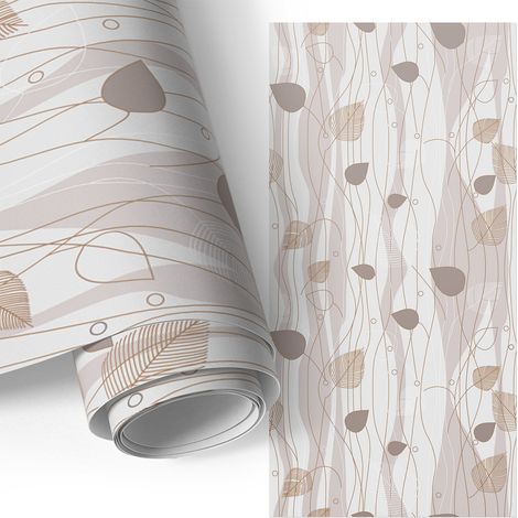 Möbelfolie - Klebefolie für Möbel - Selbstklebende - Deko-Folie für Küche Schrank Tisch & Fensterbank - Blattmuster 75x150 cm