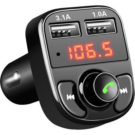 1 transmisor FM, Bluetooth A2DP, doble puerto USB, reproductor MP3, 12-24V, para coche (1/5)