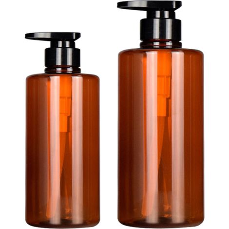Lot de 2 Distributeur savon, Pompe doseuse, Flacon rechargeable 300ml et 500ml, Pour salle de bain (1/5)