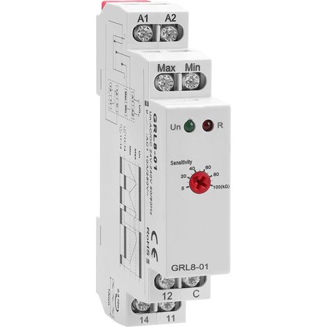 Relé de nivel de líquido, control de temporizador de líquido, tipo carril DIN, 10 A (GRL8-01, CA/CC 24 V-240 V) (1/5)
